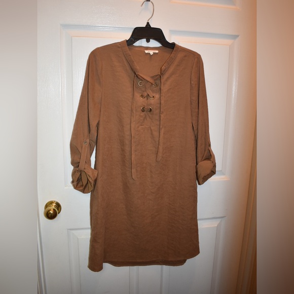 Ladies Fall Suede-Like Dress - Picture 2 of 7